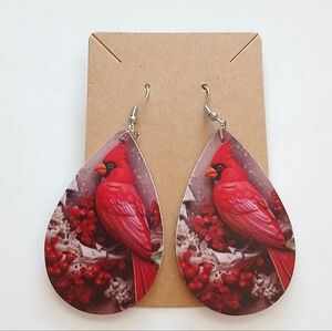 Fashion Jewelry Red Cardinal Earrings